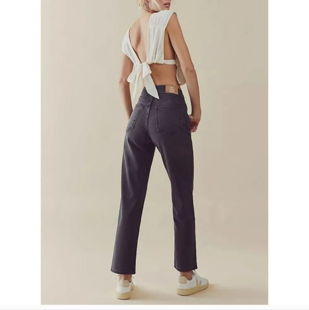 FREE PEOPLE Pacifica Straight Leg Jeans in Worn Black•Size 31•NWT - Picture 1 of 15